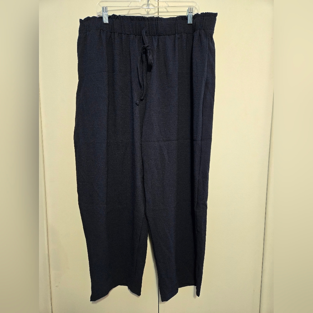 SHEIN Women's Navy Wide Leg Pants- Size 4X